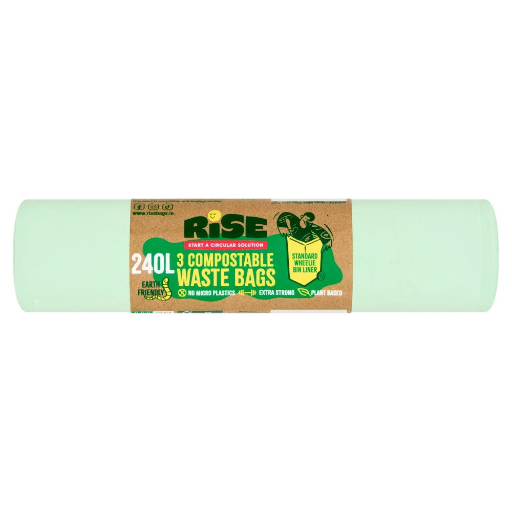 240L COMPOSTABLE BAGS  STANDARD WHEELIE BIN (24 BAGS) | RiseBags.ie