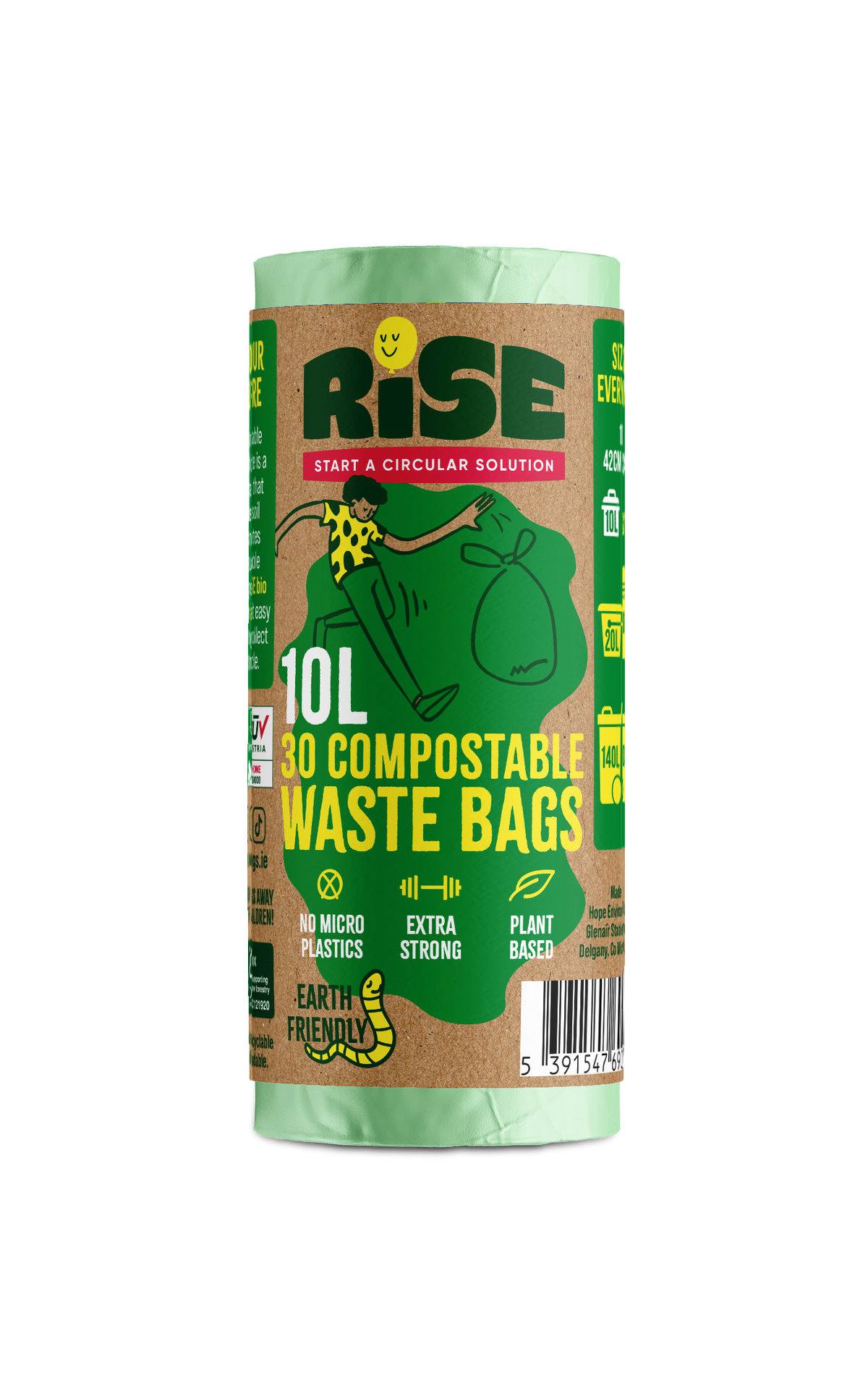 10L COMPOSTABLE RISE BAGS (120 BAGS) | SMALL CADDY